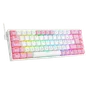 Teclado Gamer Redragon Castor, RGB, Switch Blue, Idioma Português B, Branco Com Rosa - K631wp