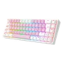 Teclado Gamer Redragon Castor, RGB, Switch Blue, Idioma Português B, Rosa Com Branco - K631pw