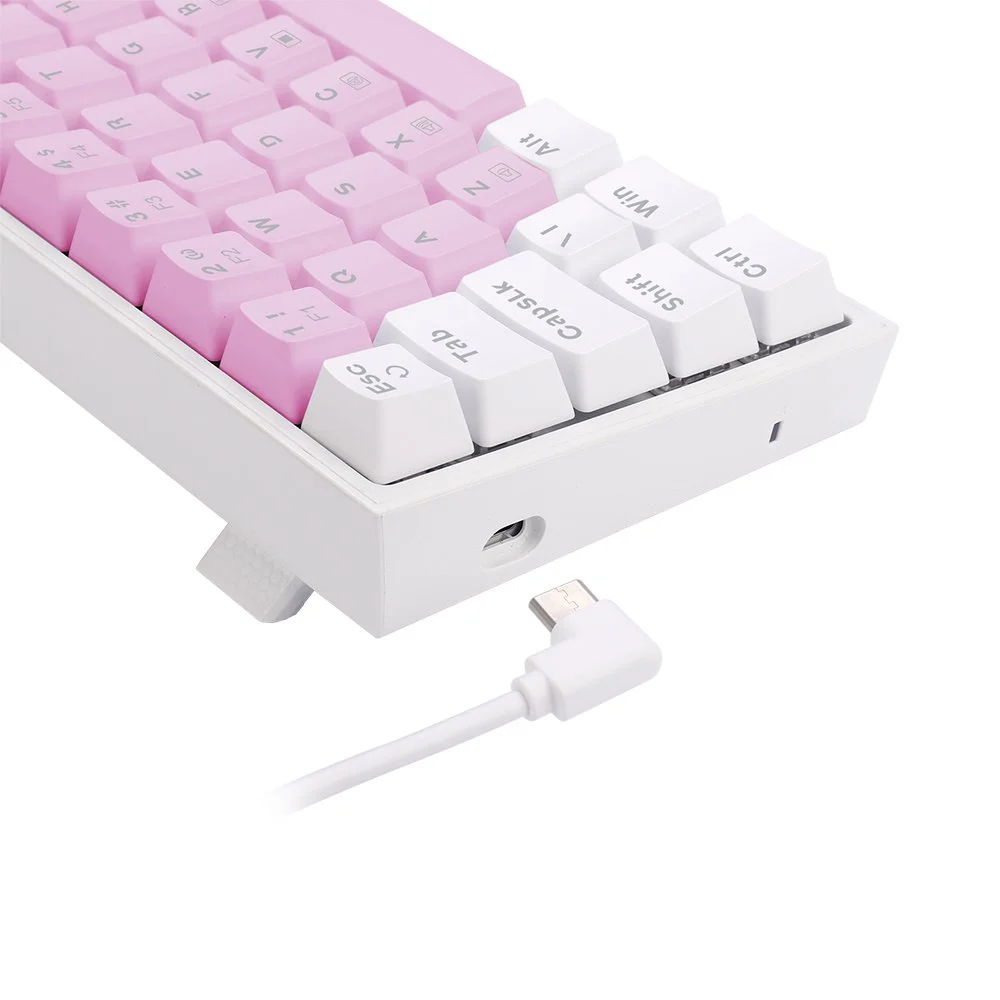 Imagem 4 de 5 do produto Teclado Gamer Redragon Castor, RGB, Switch Brown, Idioma Português, Rosa Com Branco - K631pw