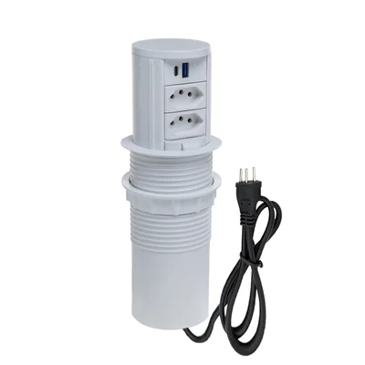 Torre De Tomada Totem Slim Manual, 2 Tomadas 20a 2 USB 9.0a,branco