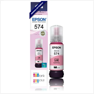 Refil Tinta Epson Light Magenta T574 T574620, Compatível Impressoras L8050, L18050, Fotográfico