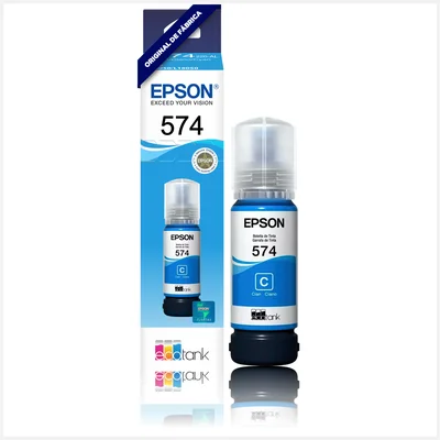 Refil Tinta Epson Fotográfico, Ciano T574 T574220, Compatível Impressoras L8050, L18050