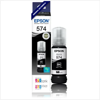 Refil Tinta Epson Fotográfico, Preta T574 T574120, Compatível Impressoras L8050, L18050