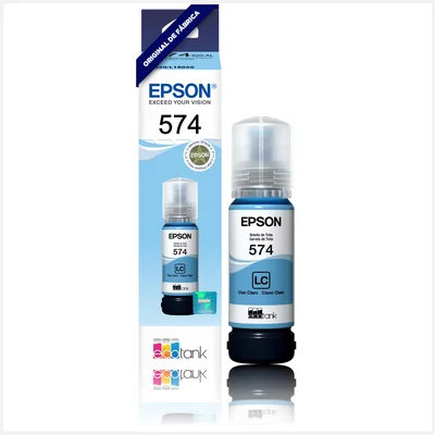 Refil Tinta Epson Fotográfico Light Ciano T574 T574520, Compatível Impressoras L8050, L18050