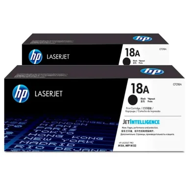 Kit 2 Cartuchos De Toner Hp 18a, Preto