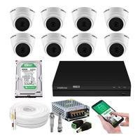Kit 8 Camera De Seguranca Intelbras, Dome Vhl 1120d Dvr 8 Canais Multi Hd