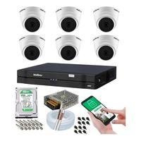 Kit 6 Camera De Seguranca, Intelbras Dome, Vhl 1120d Dvr 8 Canais, Multi Hd