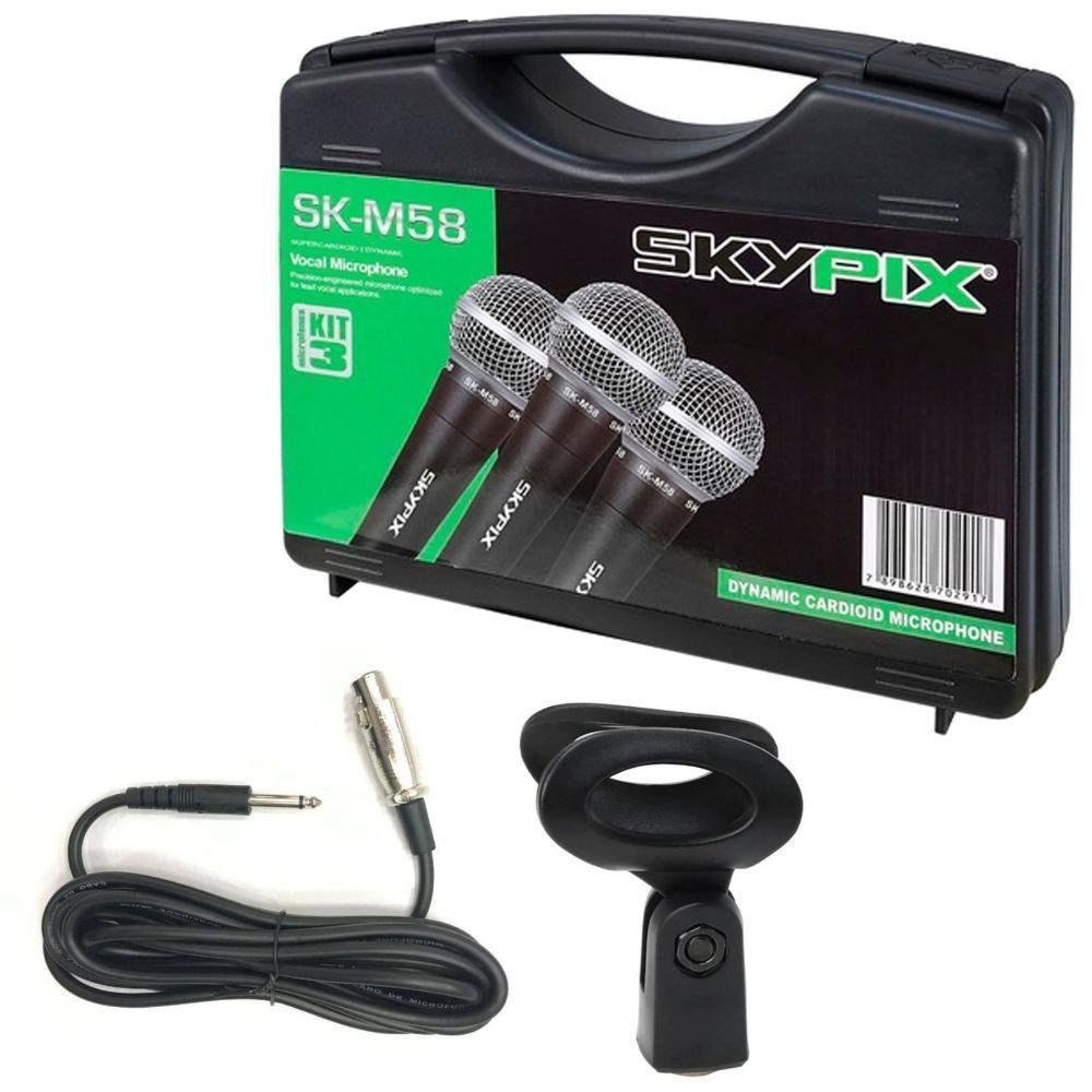 3 Microfones Skypix Dinâmico - Skm58 3 Microfones Skypix Dinâmico - Skm58