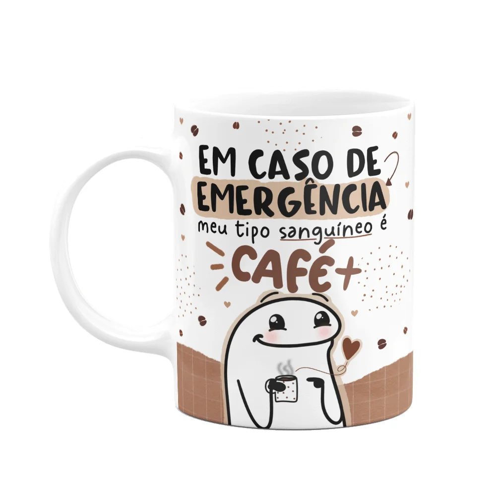 Imagem 1 de 3 do produto Caneca Divertida Flork - Tipo Sanguíneo, Café!