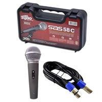 Microfone Santo Angelo Sas58c, Com Chave E Estojo, Cabo 5m, Xlr X Xlr