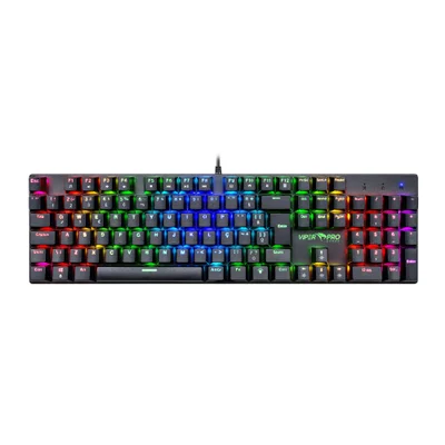 Teclado Gamer Mecânico Viper Pro, RGB, Switch Blue, USB, Preto, ABNT2 – V1409 Tcbluemamba609