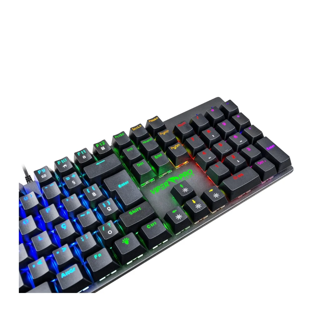Imagem 2 de 5 do produto Teclado Gamer Mecânico Viper Pro, RGB, Switch Blue, USB, Preto, ABNT2 – V1409 Tcbluemamba609