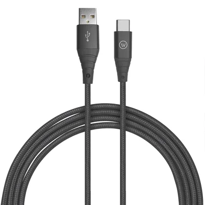 Cabo USB-C Para USB Hard Cable, Em Poliéster, Preto
