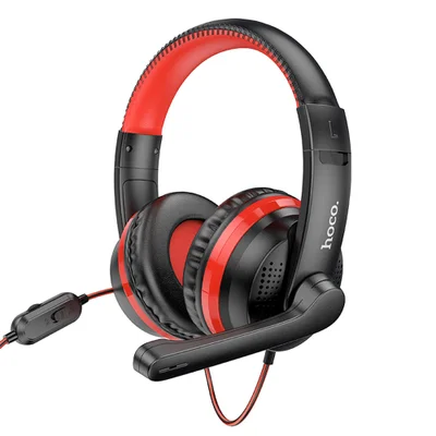 Headset Gamer Hoco. W103, Drive 40mm, P2, Preto Com Vermelho