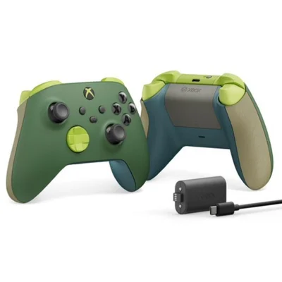 Controle Sem Fio, Compatível com Xbox Series X/S, One, Xbox Remix, Verde Premium, Bateria Recarregável, Windows 10