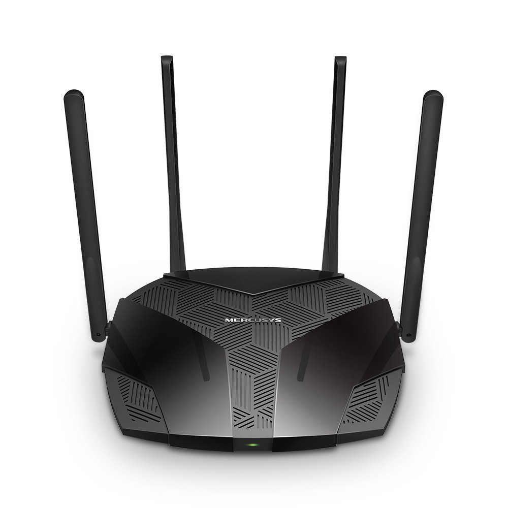 Roteador Mercusys Mr70x, Wi-Fi 6, Gigabit Ax1800, Dual Band, Preto