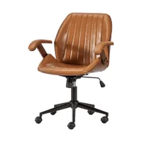 Cadeira Office Sun House Saragoça Caramelo Base Em Aço - 68992