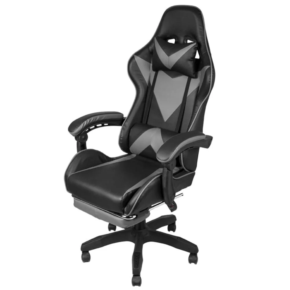 Cadeira Gamer Sun House Hawker, Em Courino, Preto E Cinza - 61951 Cadeira Gamer Sun House Hawker, Em Courino, Preto E Cinza - 61951