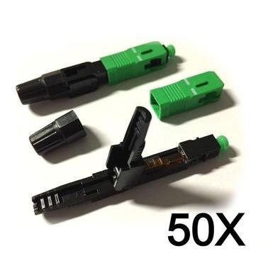 50 Conector Fast Óptico De Campo Sc/apc Fibra Monomodo Ftth