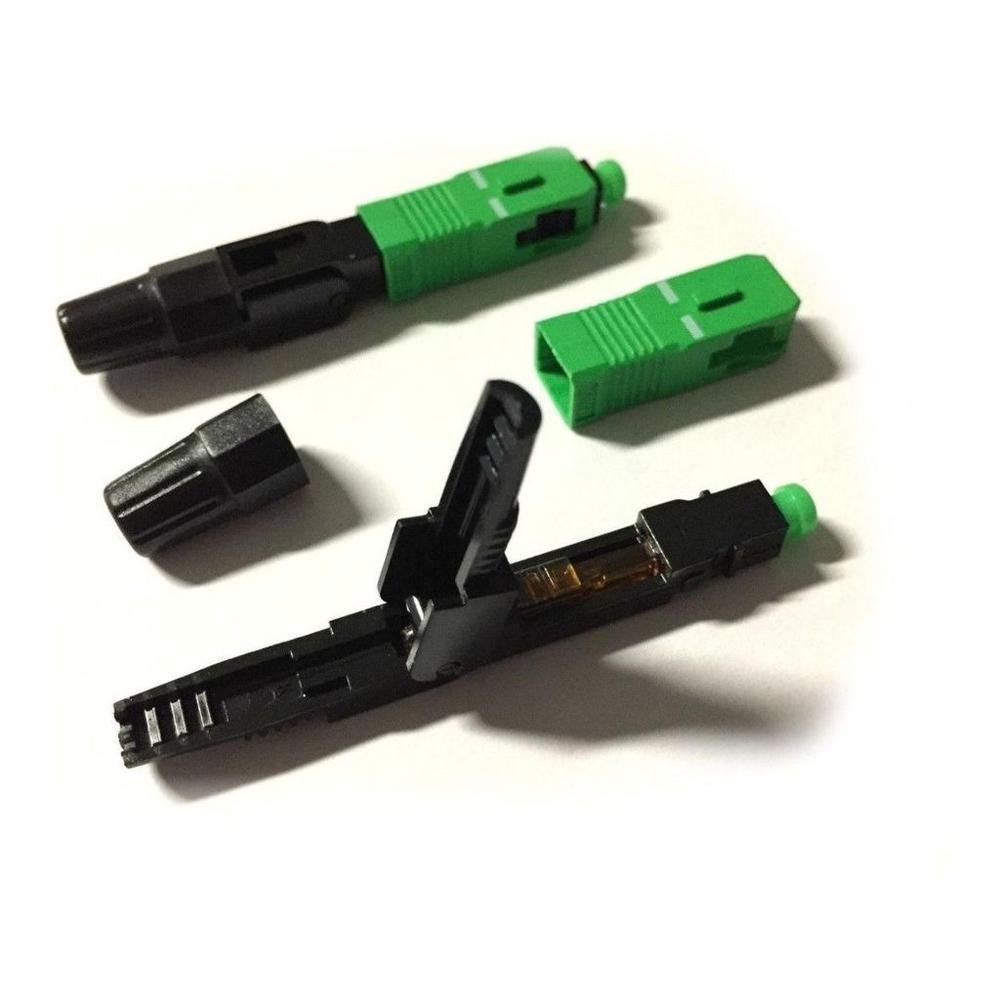 Imagem 2 de 4 do produto 50 Conector Fast Óptico De Campo Sc/apc Fibra Monomodo Ftth