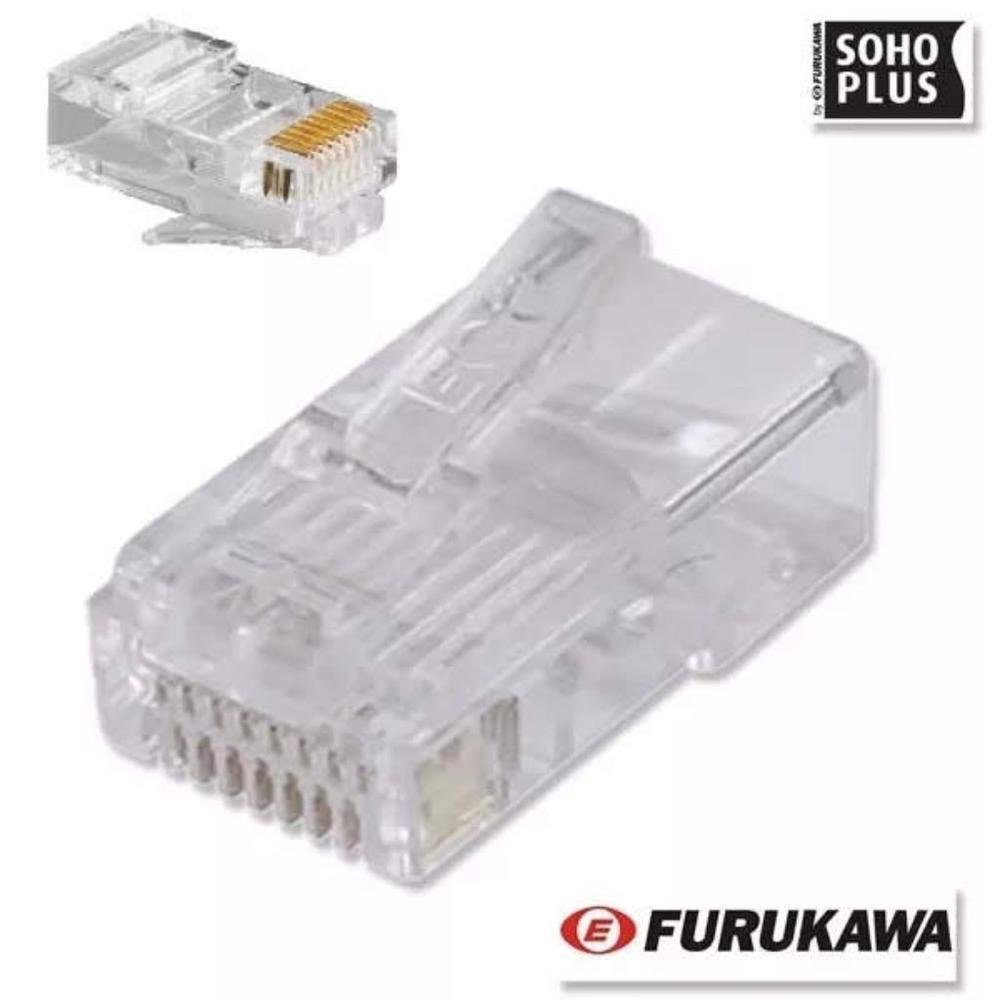 Imagem 2 de 2 do produto 50 Conector Rj45 Sohoplus Cat5e + 50 Capa Boot Snap - Cinza