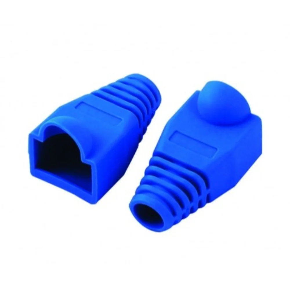 Imagem 2 de 3 do produto 50 Conector Rj45 Sohoplus Cat5e +50 Capa Boot Snap Azul