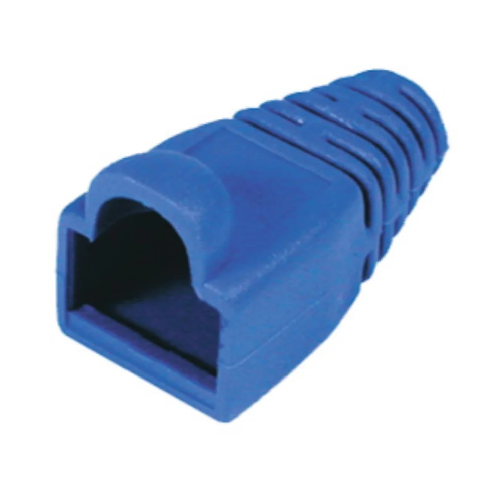 Imagem 3 de 3 do produto 50 Conector Rj45 Sohoplus Cat5e +50 Capa Boot Snap Azul