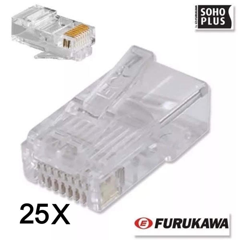Imagem 3 de 3 do produto 25 Conector Rj45 Sohoplus Cat5e +25 Capa Boot Snap Proteção - azul