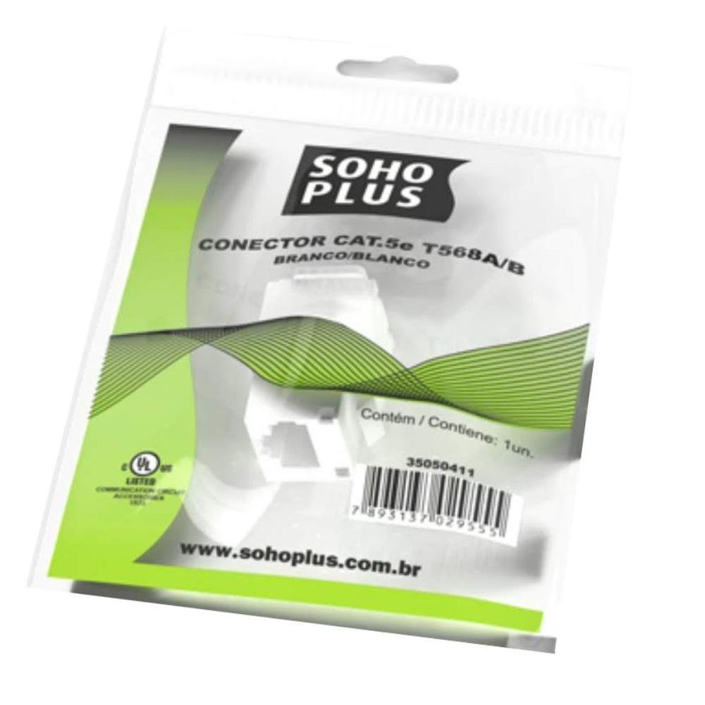 Imagem 3 de 3 do produto 5x Conector Keystone Fêmea Cat5e Rj45 Sohoplus Furukawa