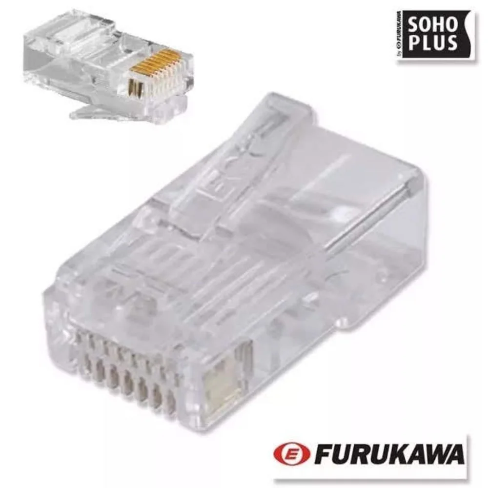 Imagem 2 de 4 do produto 50 Conector Rj45 Sohoplus Cat5e +50 Capa Boot Snap - Vermelha