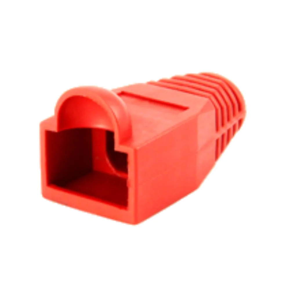 Imagem 4 de 4 do produto 50 Conector Rj45 Sohoplus Cat5e +50 Capa Boot Snap - Vermelha
