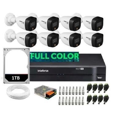 Kit 8 Câmeras Intelbras 1220 Full Color Dvr 8 Ch C/ Hd 1tb