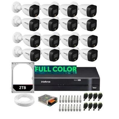 Kit 16 Câmeras Intelbras 1220b Full Color Dvr 16 Ch C/ 2tb