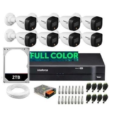 Kit 8 Câmeras Intelbras 1220 Full Color Dvr 8 Ch C/ Hd 2tb
