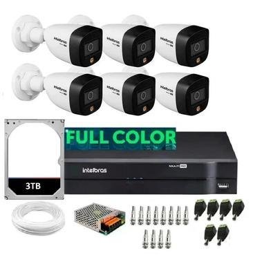 Kit Intelbras 6 Cam 1220b Full Color Dvr 8ch C/hd 3 Tb