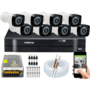 Kit Cftv 8 Cameras Segurana  Hd Dvr Intelbras 8ch S/ Hd