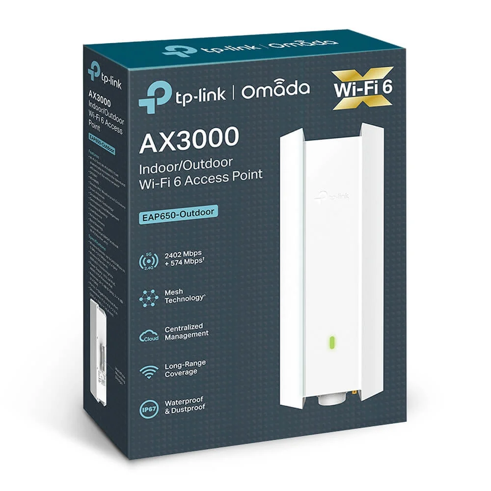 Imagem 5 de 5 do produto Access Point Tp-Link Eap650 Outdoor Omada, Ax3000, Wi-Fi 6, Dual Band, Gigabit Poe
