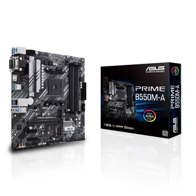 Placa-Mãe Asus Prime B550m-A, AM4, DDR4, VGA, DVI-D, HDMI, M.2, USB3.2