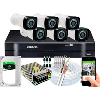 Kit Cftv Monitoramento 6 Câmeras De Segurança Hd Dvr 8ch Intelbras C/hd