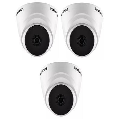 Kit 3 Câmera De Segurança Intelbras Vhl 1220 D Com Resolução De 2mp Visão Noturna Incluída - Branca