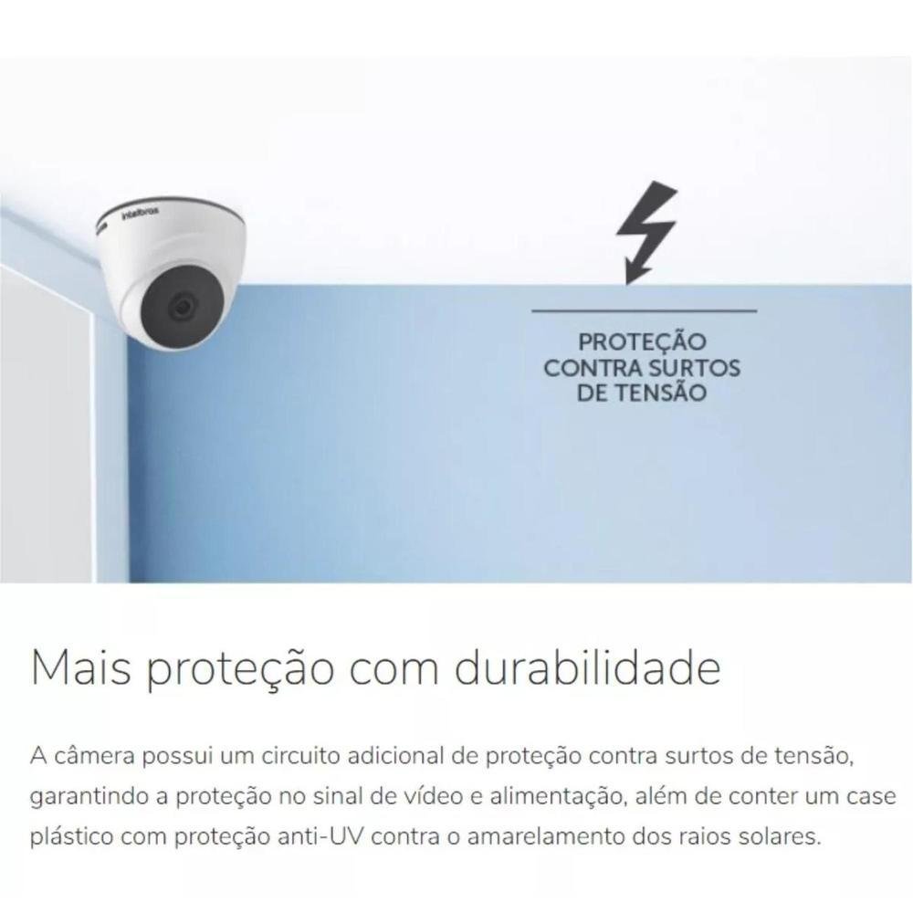 Imagem 2 de 4 do produto Kit 3 Câmera De Segurança Intelbras Vhl 1220 D Com Resolução De 2mp Visão Noturna Incluída - Branca
