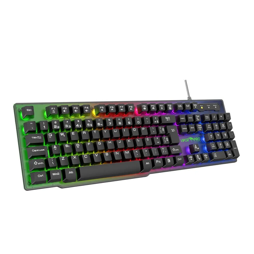 Imagem 4 de 5 do produto Teclado Gamer Viper Pro Semi Mecanico Rgb Naja - 408  Preto  Bivolt