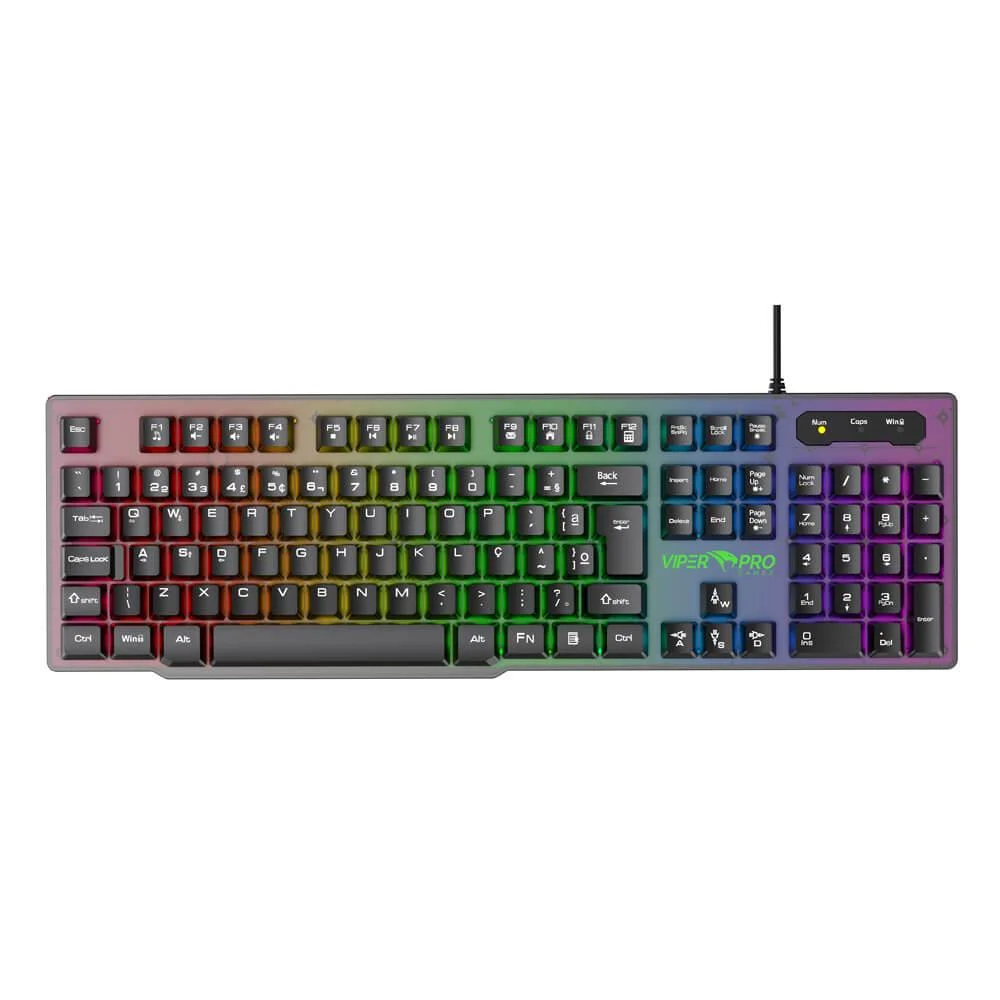 Imagem 5 de 5 do produto Teclado Gamer Viper Pro Semi Mecanico Rgb Naja - 408  Preto  Bivolt
