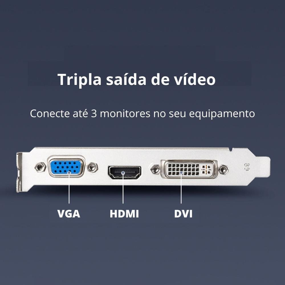 Imagem 2 de 5 do produto Placa De Vídeo Nvidia Geforce Gt 210 1gb Wpc Gt210-1g-16sp HDMI, Dvi E Vga