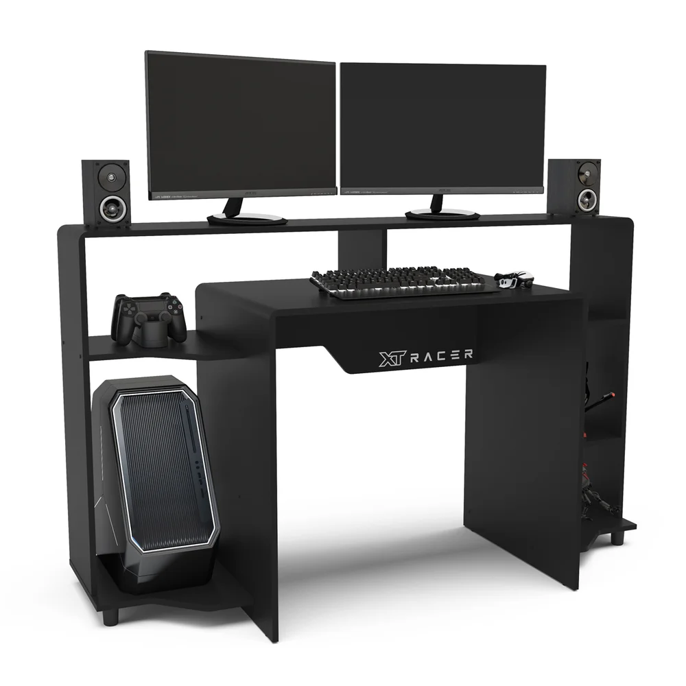 Imagem 3 de 4 do produto Mesa Gamer E Escritóro Xt Racer Control,Preta Com Logo Branco