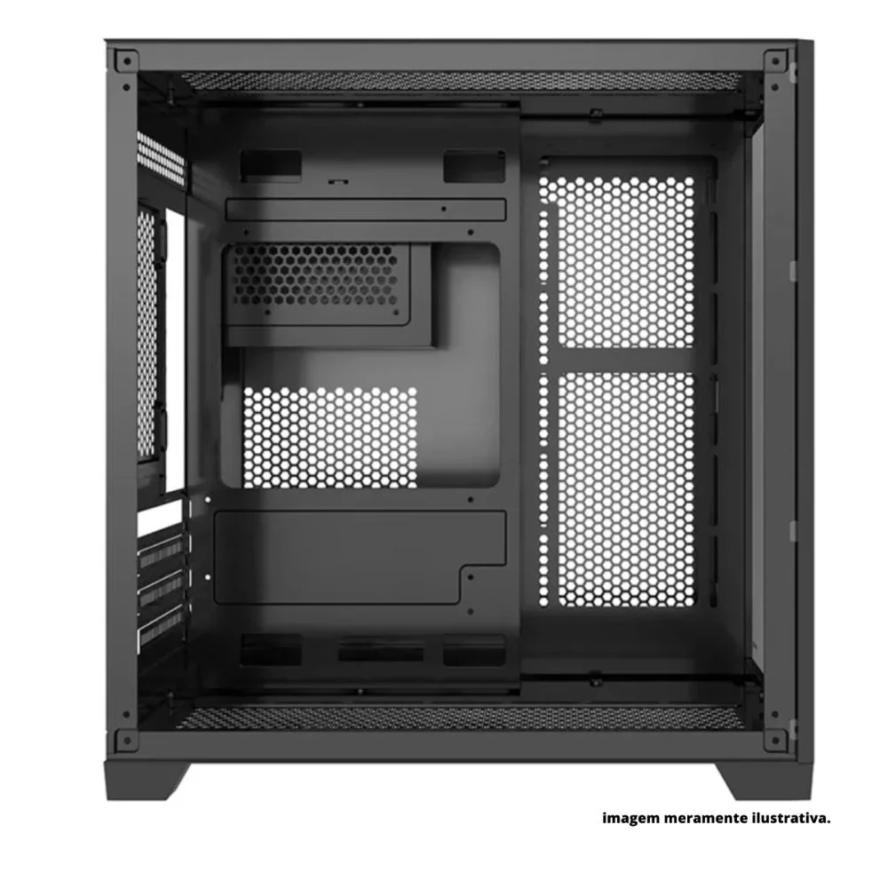 Imagem 4 de 5 do produto Gabinete Gamer Bpc-345b, Lateral E Frontal Em Vidro, USB 3.0, 4 Coolers Inclusos, Preto