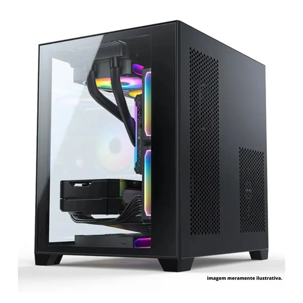 Imagem 5 de 5 do produto Gabinete Gamer Bpc-345b, Lateral E Frontal Em Vidro, USB 3.0, 4 Coolers Inclusos, Preto