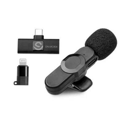 Microfone De Lapela Countertech, Sem Fio, Type-C E Lightning, Para Smartphone Android E Ios