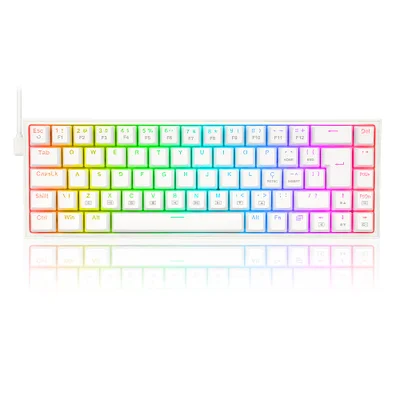 Teclado Mecânico Gamer Redragon Castor RGB, Switch Marrom, ABNT2 - K631w-Rgb