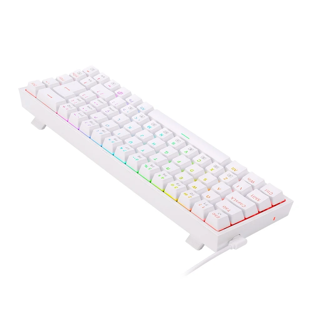 Teclado Mecânico Gamer Redragon Castor RGB, Switch Marrom, ABNT2 - K631w-Rgb